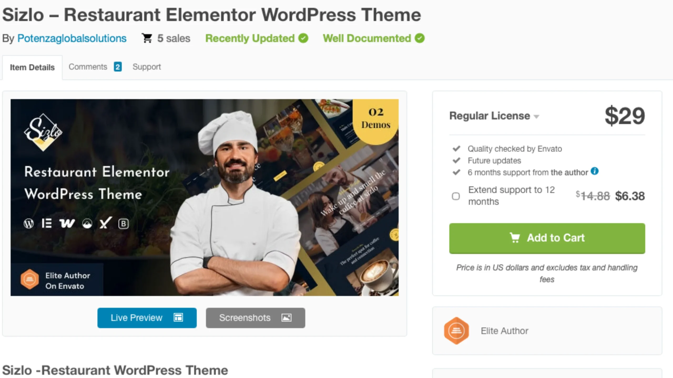 Sizlo - éttermes téma